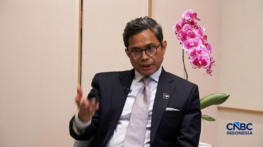 Managing Director, Global Relations & Communications BPI Danantara, Pahala Nugraha Mansury dalam program CNBC Indonesia Squawk Box di Jakarta, Senin (7/9/2026). (CNBC Indonesia TV)