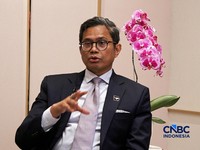 Managing Director, Global Relations & Communications BPI Danantara, Pahala Nugraha Mansury dalam program CNBC Indonesia Squawk Box di Jakarta, Senin (7/9/2026). (CNBC Indonesia TV)