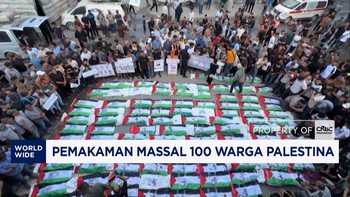 Pemakaman Massal 100 Warga Palestina
