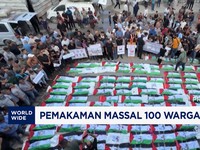 Pemakaman Massal 100 Warga Palestina