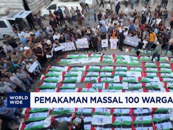 Pemakaman Massal 100 Warga Palestina