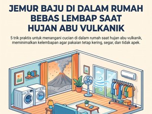 Jemur Baju di Dalam Rumah Saat Hujan Abu Vulkanik, Ini Trik Biar Cepat Kering
