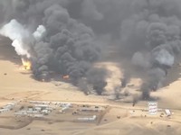 Kelompok Houthi Yaman melancarkan serangkaian serangan ke wilayah Arab Saudi yang mengganggu operasional sejumlah fasilitas energi dan menyebabkan 73 orang terluka, menurut keterangan pihak berwenang Saudi pada Selasa (8/9/2026). (Tangkapan Layar Vid