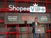 Shopee resmi meluncurkan ShopeeVIP+ dengan menggandeng Netflix sebagai mitra di Jakarta, Selasa (8/9/2026). (CNBC Indonesia/Fergi Nadira)