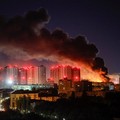 Smoke rises in the city during a Russian missile strike, amid Russia's attack on Ukraine, in Kyiv, Ukraine September 8, 2026. REUTERS/Gleb Garanich