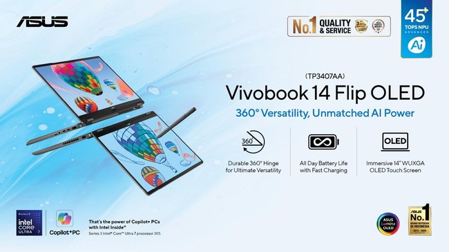Banyak Keunggulan, ASUS Vivobook 14 Flip OLED (TP3407AA) Patut Diincar