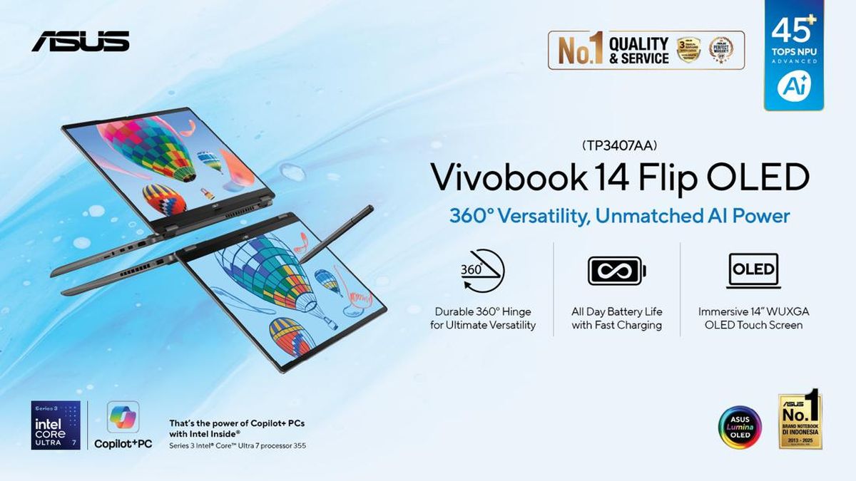 Banyak Keunggulan, ASUS Vivobook 14 Flip OLED (TP3407AA) Patut Diincar