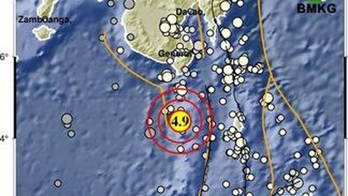 Gempa Bumi M 4,9 Guncang Kepulauan Sangihe Sulut, Kedalaman 24 Km