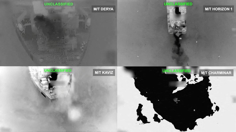 Iranian crude oil carriers after being struck, which U.S. Central Command says it targeted after attempted Iranian missile attacks on a U.S. Navy warship over the past two days, at an unknown location in this still image taken from video released September 8, 2026.   U.S. Central Command/Handout via REUTERS    THIS IMAGE HAS BEEN SUPPLIED BY A THIRD PARTY. MANDATORY CREDIT.  BLURRING AND OVERLAYS FROM SOURCE.   VERIFICATION:  - Location and date could not be verified.  - No earlier versions of the video found posted online before September 8.     TPX IMAGES OF THE DAY