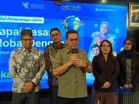 Menteri Perdagangan (Mendag) Budi Santoso saat konferensi pers bersama META di Auditorium Kemendag, Jakarta, Rabu (9/9/2026). (CNBC Indonesia/Martyasari Rizky)