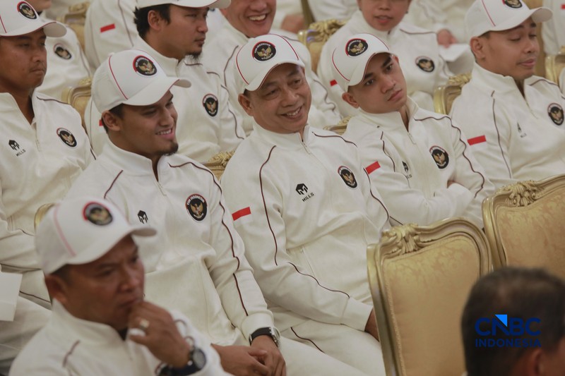 Presiden RI, Prabowo Subianto memberi sambutan di acara pelepasan kontingen Indonesia menuju Asian Games ke-20 Aichi Nagoya di Istana Kepresidenan, Jakarta, Rabu (9/9/2026). (CNBC Indonesia/Muhammad Sabki)