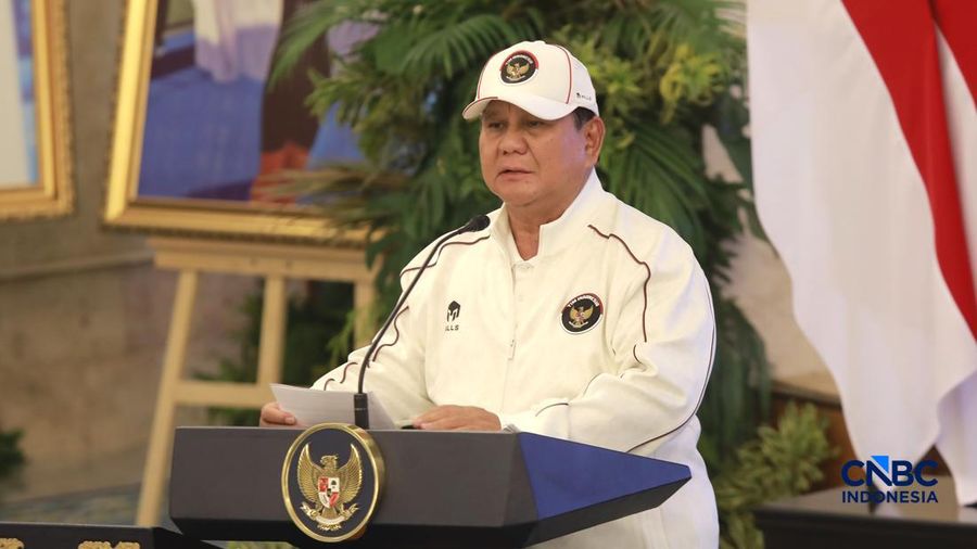 Presiden RI, Prabowo Subianto memberi sambutan di acara pelepasan kontingen Indonesia menuju Asian Games ke-20 Aichi Nagoya di Istana Kepresidenan, Jakarta, Rabu (9/9/2026).