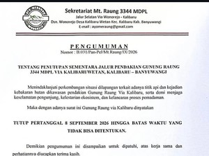 Titik Api Muncul di Jalur Pendakian, Gunung Raung via Kalibaru Ditutup