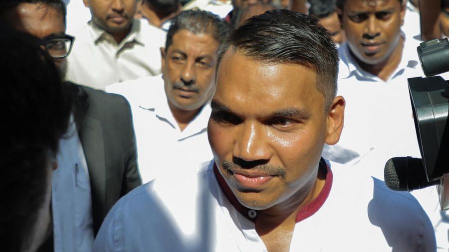 Sri Lanka's Member of Parliament Namal Rajapaksa arrives at the Commission to Investigate Allegations of Bribery or Corruption (CIABOC) in Colombo, Sri Lanka, September 4, 2026. REUTERS/Lahiru Harshana