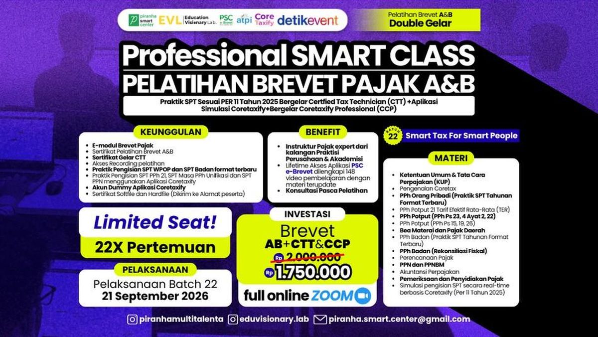 Kuasai Pajak Jangan Setengah-Setengah, Ikut Pelatihan Brevet Pajak A & B di Sini
