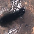 Citra satelit memperlihatkan lokasi-lokasi yang terkena serangan pada pipa Timur-Barat. (Reuters)