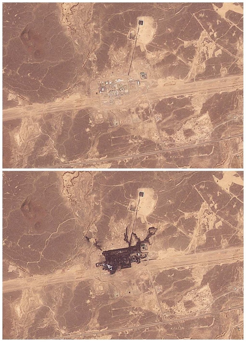 Citra satelit memperlihatkan kepulan asap hitam membubung dari area jalur pipa minyak Timur-Barat Arab Saudi di sebelah selatan Madinah, wilayah Hijaz, Arab Saudi, pada 10 September 2026. (via REUTERS/2026 Planet Labs PBC)