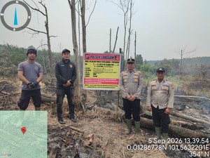 Polres Pelalawan Tangkap Tersangka Karhutla 1,5 Hektare di Langgam