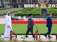 Presiden Republik Indonesia, Prabowo Subianto, menghadiri Konferensi Tingkat Tinggi (KTT) BRICS 2026 yang digelar di Bharat Mandapam, New Delhi, Republik India, pada Sabtu, 12 September 2026. (Dok. Muchlis Jr - Biro Pers, Media, dan Informasi Sekreta