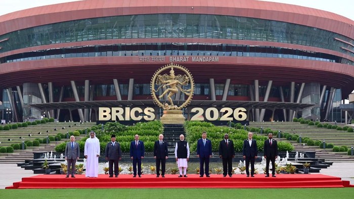 Presiden Republik Indonesia, Prabowo Subianto, menghadiri Konferensi Tingkat Tinggi (KTT) BRICS 2026 yang digelar di Bharat Mandapam, New Delhi, Republik India, pada Sabtu, 12 September 2026. (Dok. Muchlis Jr - Biro Pers, Media, dan Informasi Sekreta