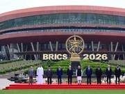 Presiden Republik Indonesia, Prabowo Subianto, menghadiri Konferensi Tingkat Tinggi (KTT) BRICS 2026 yang digelar di Bharat Mandapam, New Delhi, Republik India, pada Sabtu, 12 September 2026. (Dok. Muchlis Jr - Biro Pers, Media, dan Informasi Sekreta