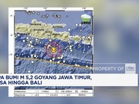 Gempa Bumi M 5,2 Goyang Jawa Timur, Terasa Hingga Bali