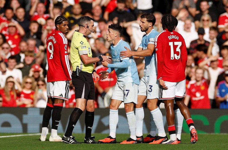 Laga Manchester United vs Manchester CIty di Stadion Old Trafford, Manchester, Inggris, Minggu (13/9/2026) malam WIB. (REUTERS/Scott Heppell)