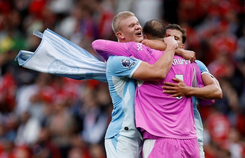 Laga Manchester United vs Manchester CIty di Stadion Old Trafford, Manchester, Inggris, Minggu (13/9/2026) malam WIB. (REUTERS/Scott Heppell)