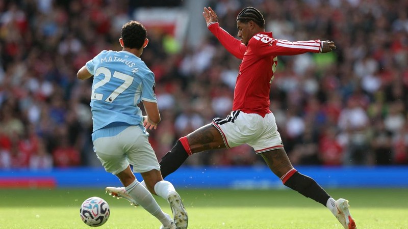Laga Manchester United vs Manchester CIty di Stadion Old Trafford, Manchester, Inggris, Minggu (13/9/2026) malam WIB. (REUTERS/Scott Heppell)