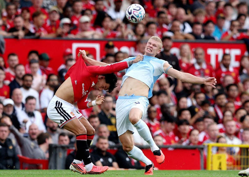 Laga Manchester United vs Manchester CIty di Stadion Old Trafford, Manchester, Inggris, Minggu (13/9/2026) malam WIB. (REUTERS/Scott Heppell)
