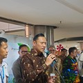 Menko AHY saat konferensi pers di Auditorium BRIN, Jakarta, Senin (14/9/2026). (CNBC Indonesia/Martyasari Rizky)