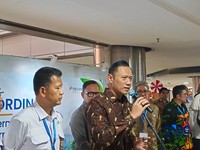 Menko AHY saat konferensi pers di Auditorium BRIN, Jakarta, Senin (14/9/2026). (CNBC Indonesia/Martyasari Rizky)
