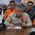 Menhub Dudy Purwagandhi dalam konferensi pers tentang kecelakaan KMP Virgo Transport 8  yang digelar di Pelabuhan Trisakti, Banjarmasin, Kalimantan Selatan, Senin (14/9/2026). (Chris - BKIP Kemenhub)