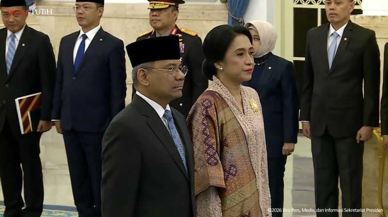 Suahasil Nazara jelang Pelantikan Menteri Kabinet Merah Putih Sisa Masa Jabatan Periode Tahun 2024-2029, di Istana Negara, Jakarta, Senin (14/9/2026). (Tangkapan Layar Youtube/Sekretariat Presiden)