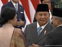 Suahasil Nazara dilantik sebagai Menteri Keuangam Masa Jabatan Periode Tahun 2024-2029, di Istana Negara, Jakarta, Senin (14/9/2026). (Tangkapan Layar Youtube/Sekretariat Presiden)