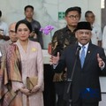 Suahasil Nazara memberikan keterangan pers kepada media di Gedung Djuanda Kementerian Keuangan, Jakarta, Senin, (14/9/2026). (CNBC Indonesia/Muhammad Sabki)