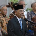 Suahasil Nazara memberikan keterangan pers kepada media di Gedung Djuanda Kementerian Keuangan, Jakarta, Senin, (14/9/2026). (CNBC Indonesia/Muhammad Sabki)