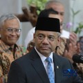 Suahasil Nazara memberikan keterangan pers kepada media di Gedung Djuanda Kementerian Keuangan, Jakarta, Senin, (14/9/2026). (CNBC Indonesia/Muhammad Sabki)