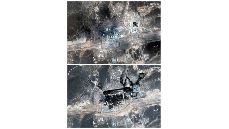 Citra satelit memperlihatkan jalur pipa Timur-Barat Arab Saudi yang membentang melintasi Semenanjung Arab, setelah serangan yang hancur, Jumat (11/9/2026). (Vantor/Handout via REUTERS)