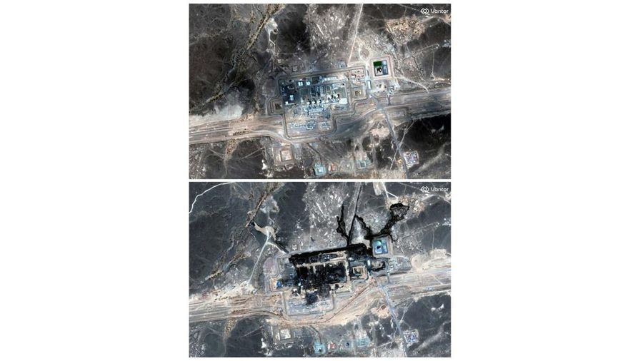 Citra satelit memperlihatkan jalur pipa Timur-Barat Arab Saudi yang membentang melintasi Semenanjung Arab, setelah serangan yang hancur, Jumat (11/9/2026). (Vantor/Handout via REUTERS)