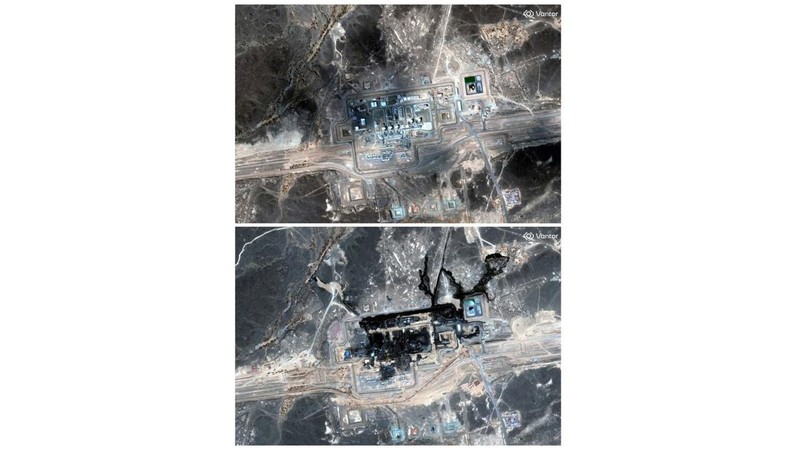 Citra satelit memperlihatkan jalur pipa Timur-Barat Arab Saudi yang membentang melintasi Semenanjung Arab, setelah serangan yang hancur, Jumat (11/9/2026). (Vantor/Handout via REUTERS)