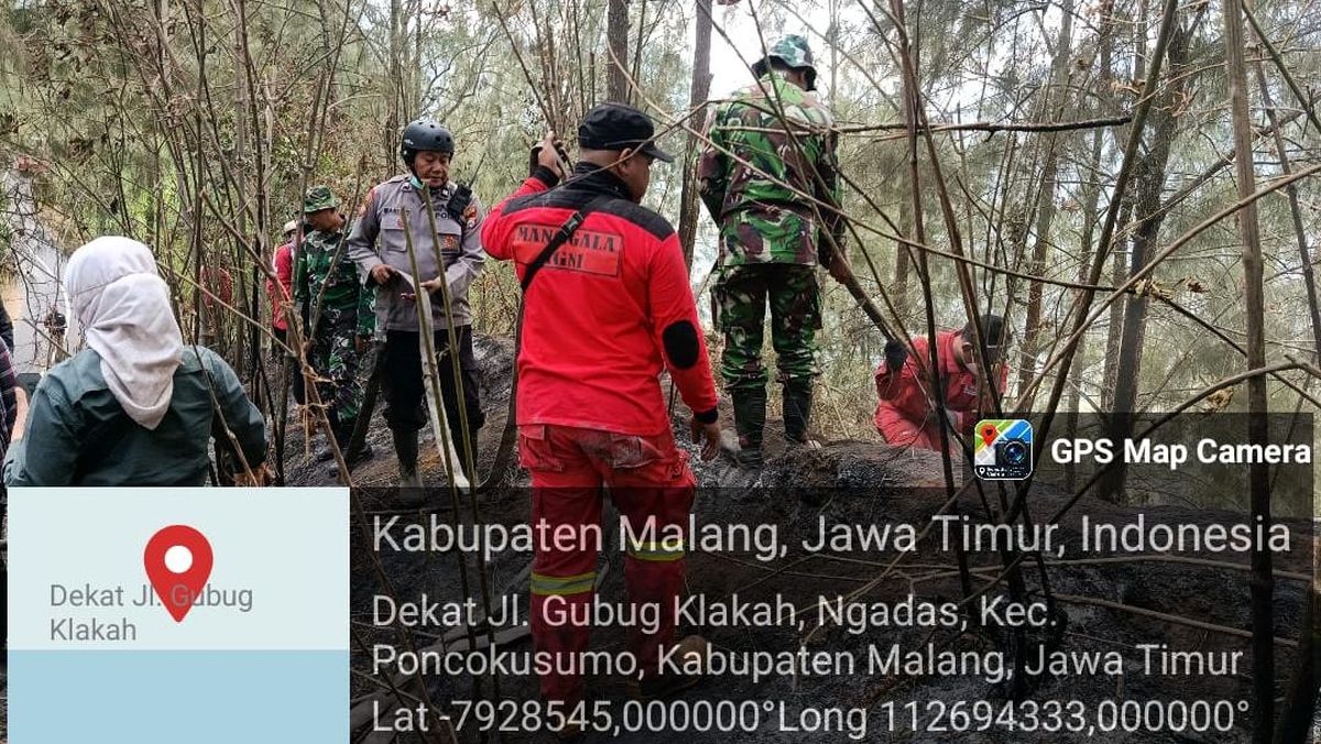 Petugas Tangani Karhutla Blok Peteteh di Kawasan Blok Peteteh Bromo