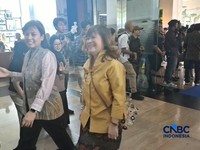 Ketum Apindo, Shinta Kamdani hadir dalam acara Serah Terima Jabatan Menteri Keuangan Suahasil Nazara di Gedung Djuanda Kantor Pusat Kementerian Keuangan, Jakarta Pusat, Selasa (15/9/2026). (CNBC Indonesia/Chandra Dwi Pranata)