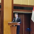 Kuasa Usaha (Charg dAffaires ad interim) Kedutaan Besar China di Indonesia, Zhou Kan, dalam peluncuran Indonesia Friends of Silk Road Club (IFSRC) oleh Sino-Nusantara Institute di Jakarta Pusat, Selasa (15/9/2026). (CNBC Indonesia/Thea Fathanah Arbar