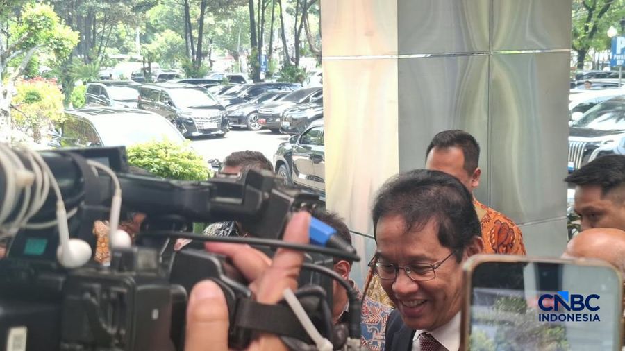 Mantan Menteri Keuangan Purbaya Yudhi Sadewa dalam acara Serah Terima Jabatan Menteri Keuangan di Aula Mezanin Gd Juanda 1, Kementerian Kuangan, Jakarta, Selasa (15/9/2026). (CNBC Indonesia/Chandra Dwi Pranata)
