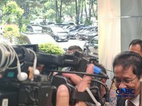 Mantan Menteri Keuangan Purbaya Yudhi Sadewa dalam acara Serah Terima Jabatan Menteri Keuangan di Aula Mezanin Gd Juanda 1, Kementerian Kuangan, Jakarta, Selasa (15/9/2026). (CNBC Indonesia/Chandra Dwi Pranata)