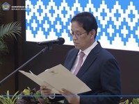 Mantan Menteri Keuangan Purbaya Yudhi Sadewa dalam acara Serah Terima Jabatan Menteri Keuangan di Aula Mezanin Gd Juanda 1, Kementerian Kuangan, Jakarta, Selasa (15/9/2026). (Tangkapan layar Youtube Kemenkeu RI)