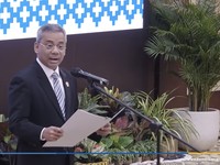 Menteri Keuangan Suahasil Nazara saat acara Serah Terima Jabatan Menteri Keuangan di Aula Mezanin Gd Juanda 1, Kementerian Kuangan, Jakarta, Selasa (15/9/2026). (Tangkapan layar Youtube Kemenkeu RI)