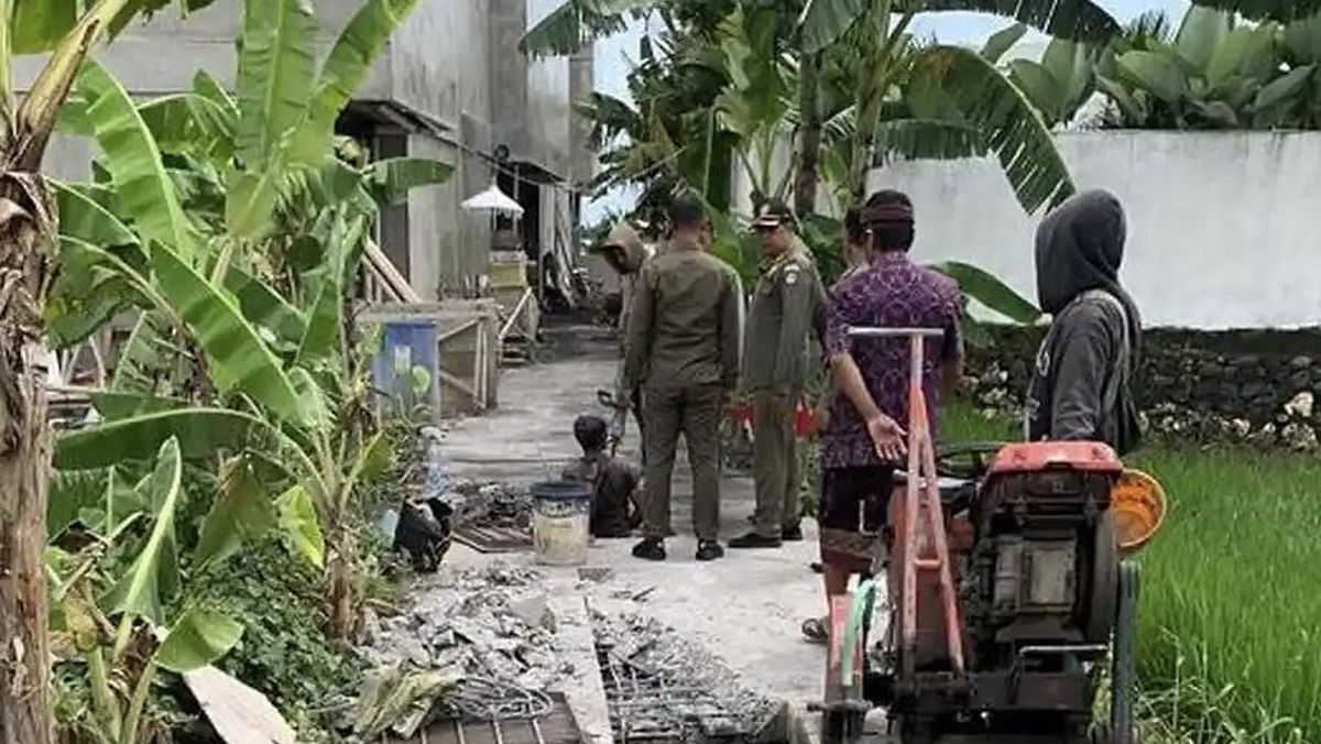 Jalan Akses Vila Tutupi Irigasi Subak Munggu, Satpol PP Badung Siap Bongkar
