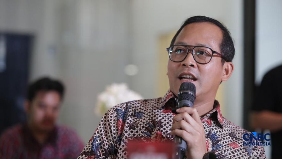 Direktur Industri Maritim, Alat Transportasi, dan Alat Pertahanan (IMATAP), Kementerian Perindustrian Mahardi Tunggul Wicaksono di acara COFFEE MORNING 2026 dengan tema Beyond EV: Building a Resilient Automotive Ecosystem Amid Global Supply Chain Shi